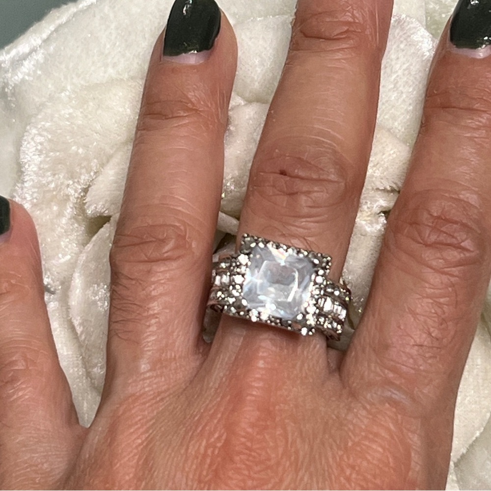 Princess Cut White Sapphire Ring